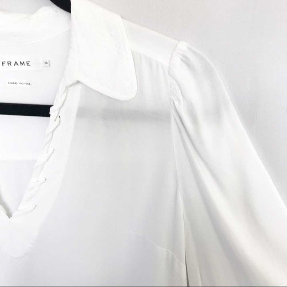 Frame Denim White Whipstitch Long Sleeve Blouse - image 6