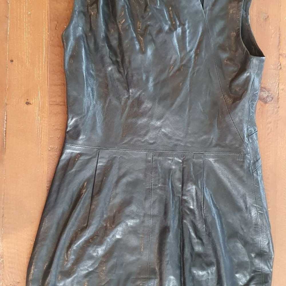 Rta Black Sexy Leather Lambskin Dress Goth Palerm… - image 5