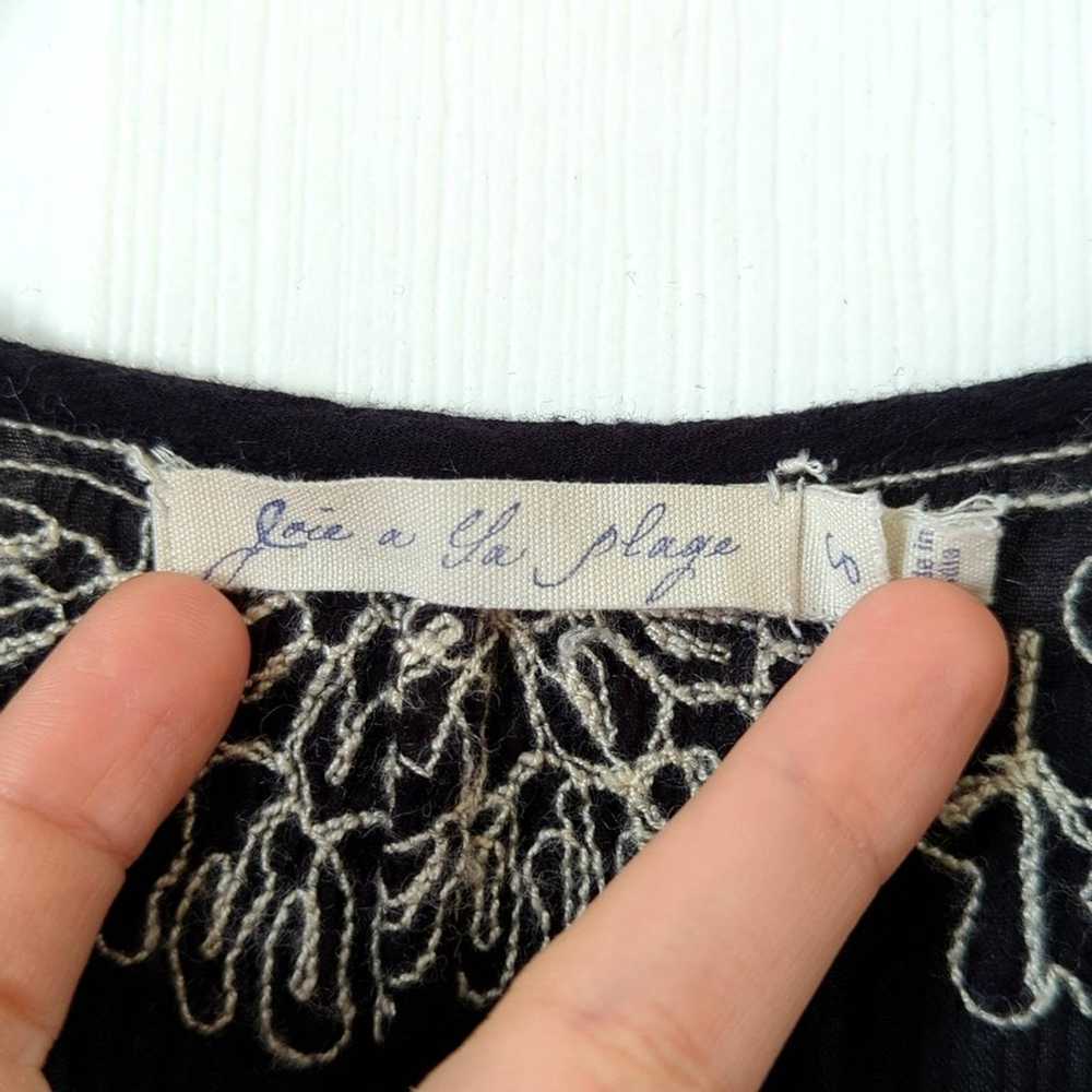 Joie a La Plage Oversized Embroidered V-neck Quar… - image 5