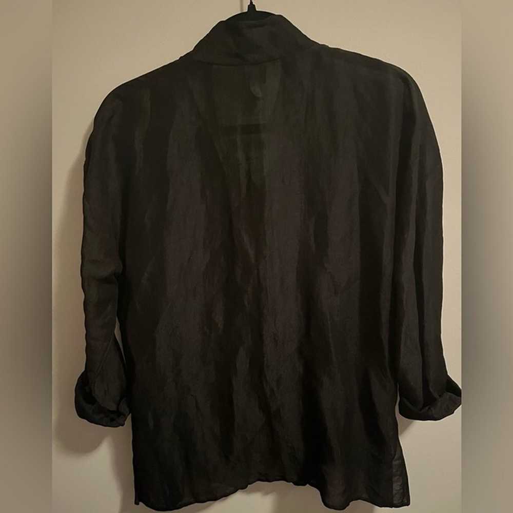 Eileen Fisher Black Linen and Silk Blouse sz S - image 10