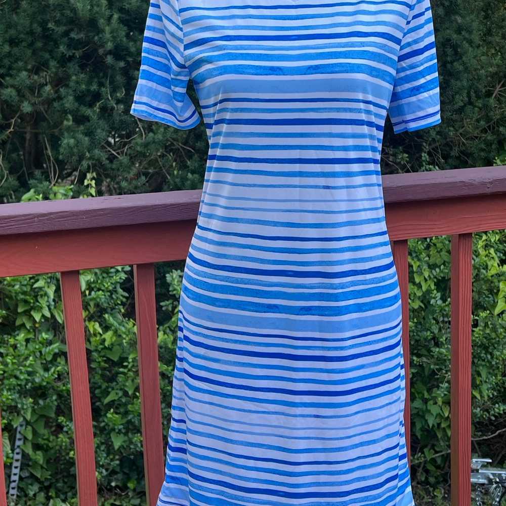 LILLY PULITZER NEW BLUE AND WHITE DRESS SIZE SMALL - image 11
