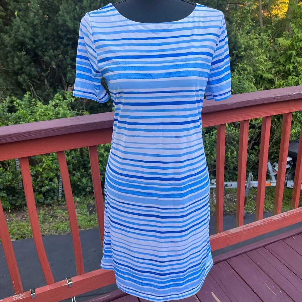 LILLY PULITZER NEW BLUE AND WHITE DRESS SIZE SMALL - image 12