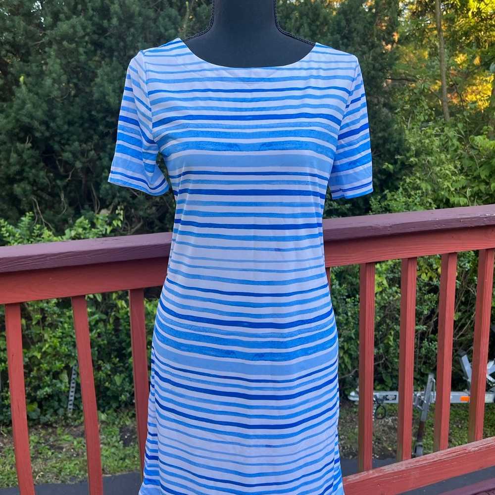 LILLY PULITZER NEW BLUE AND WHITE DRESS SIZE SMALL - image 2