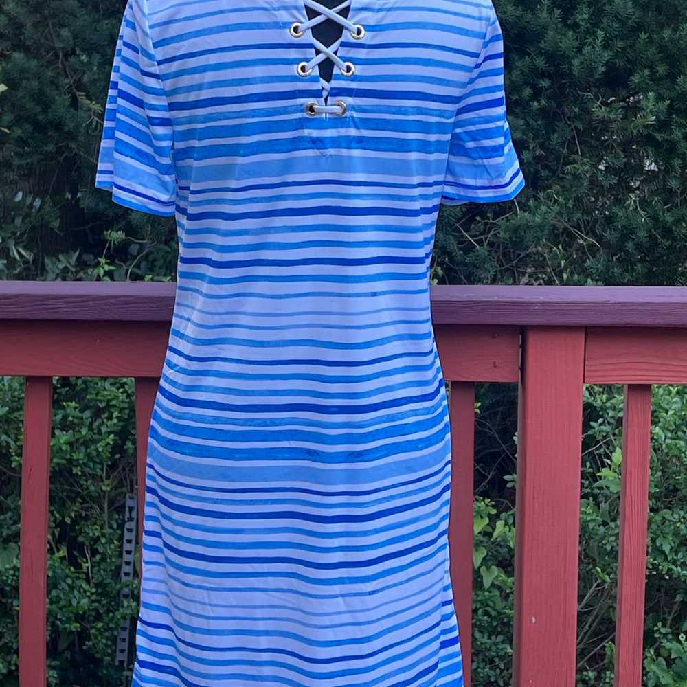 LILLY PULITZER NEW BLUE AND WHITE DRESS SIZE SMALL - image 6