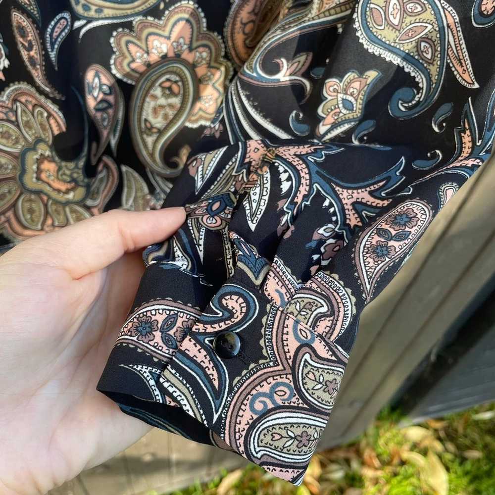 NEW Johnny Was Jade 100% silk paisley button down… - image 5