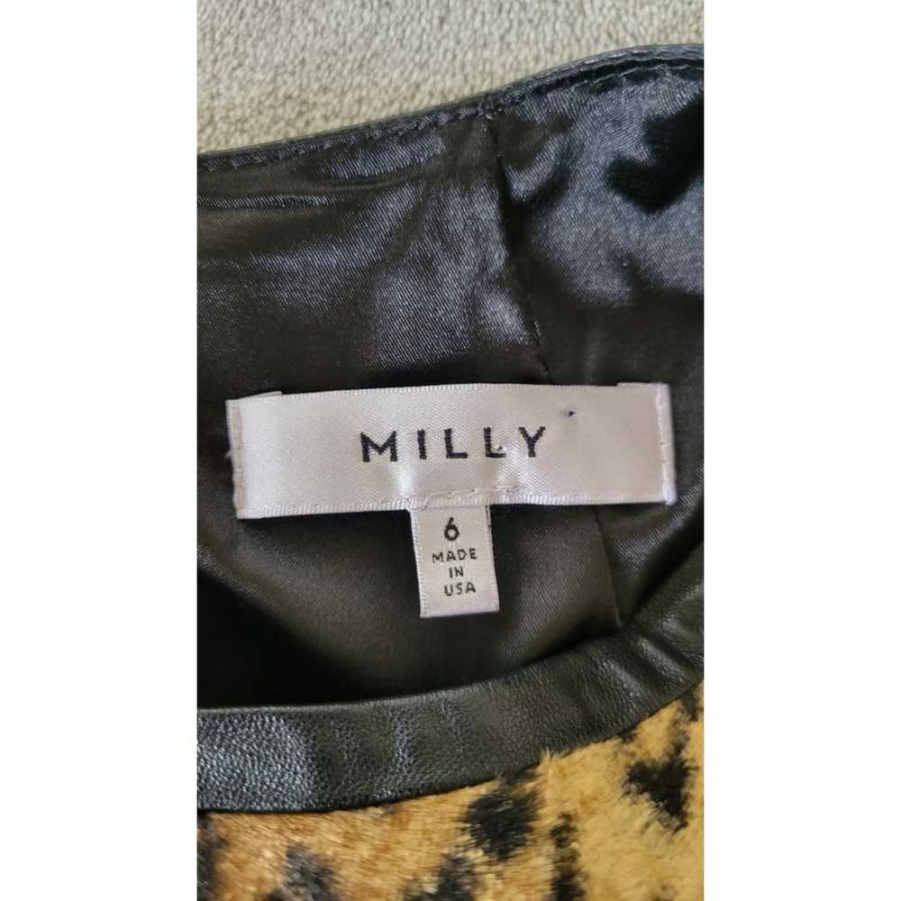 MILLY Faux Fur Leopard Animal Print Sleeveless Sc… - image 3
