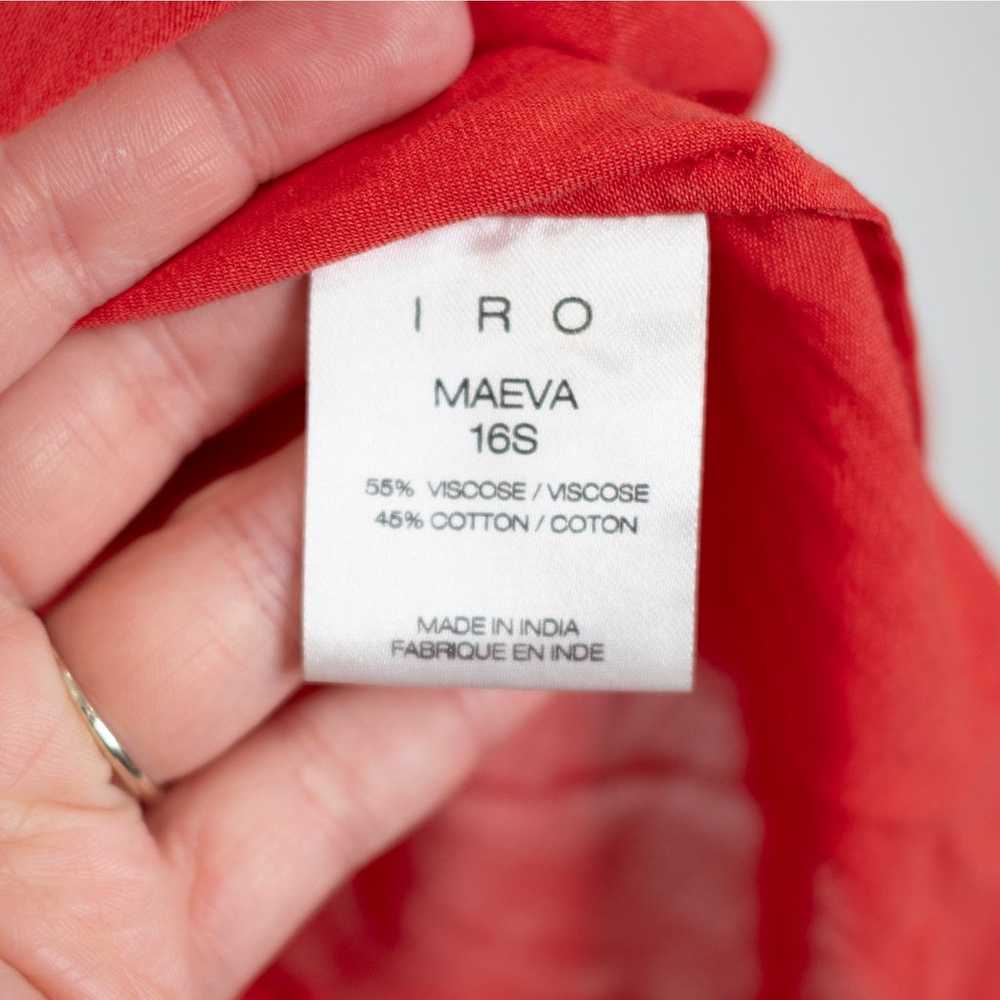 IRO Maeva Top Red Voile Cotton Blend Gauzy Breezy… - image 9
