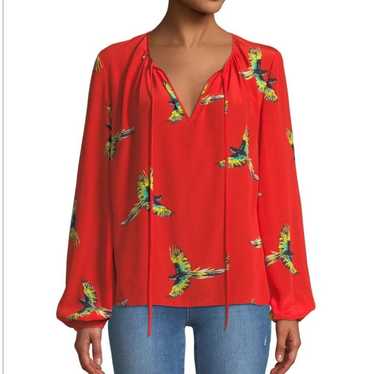 DVF silk bird print blouse