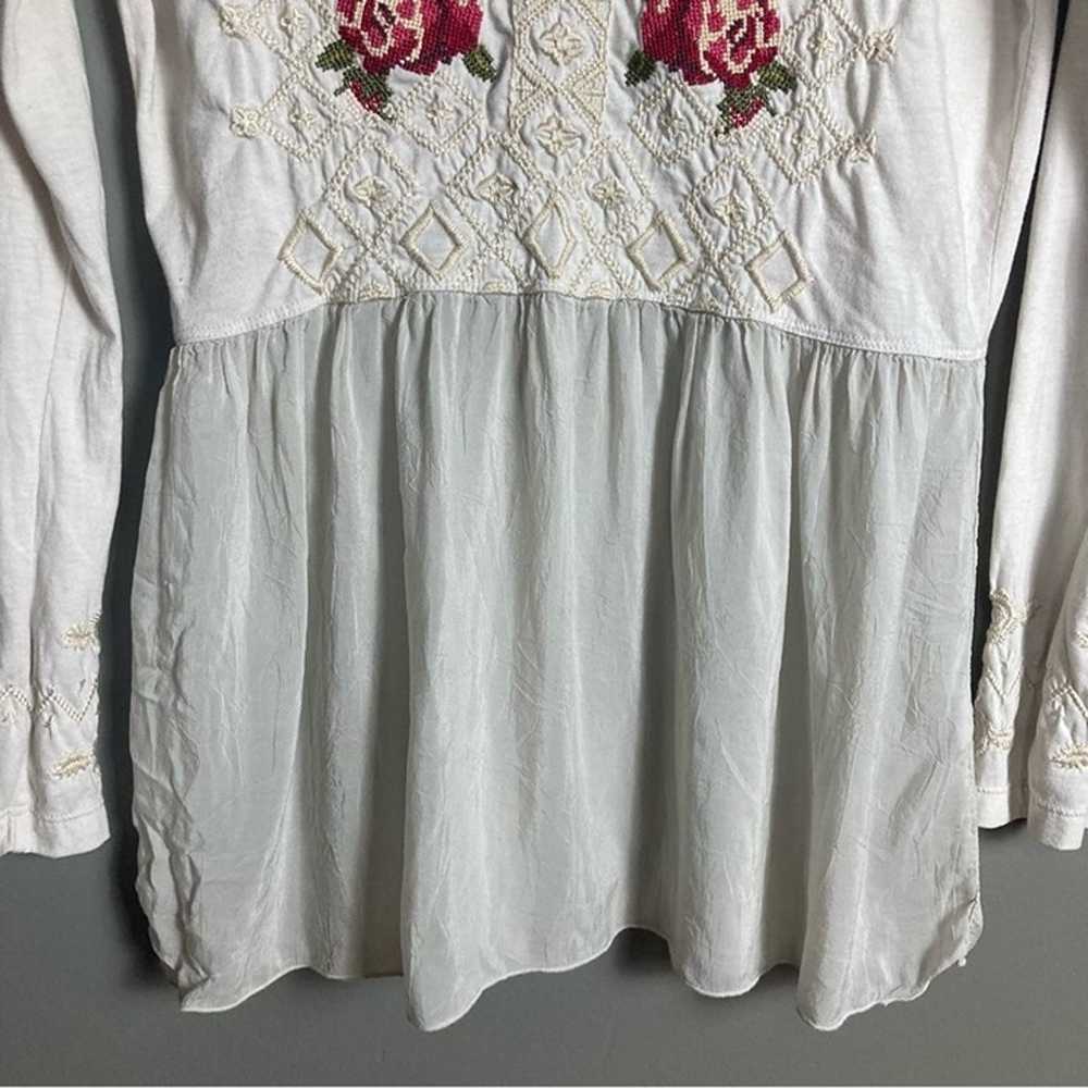 Johnny Was top small long sleeve cotton peplum bl… - image 3