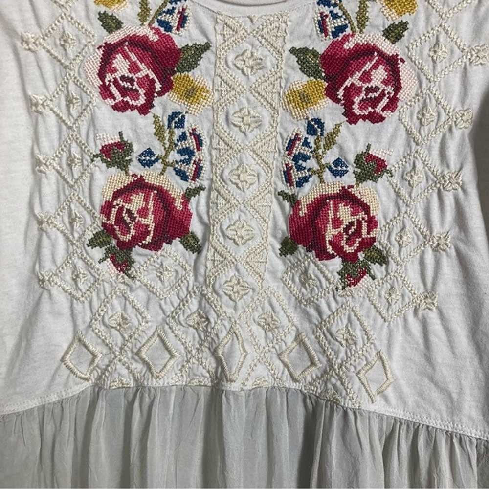 Johnny Was top small long sleeve cotton peplum bl… - image 7