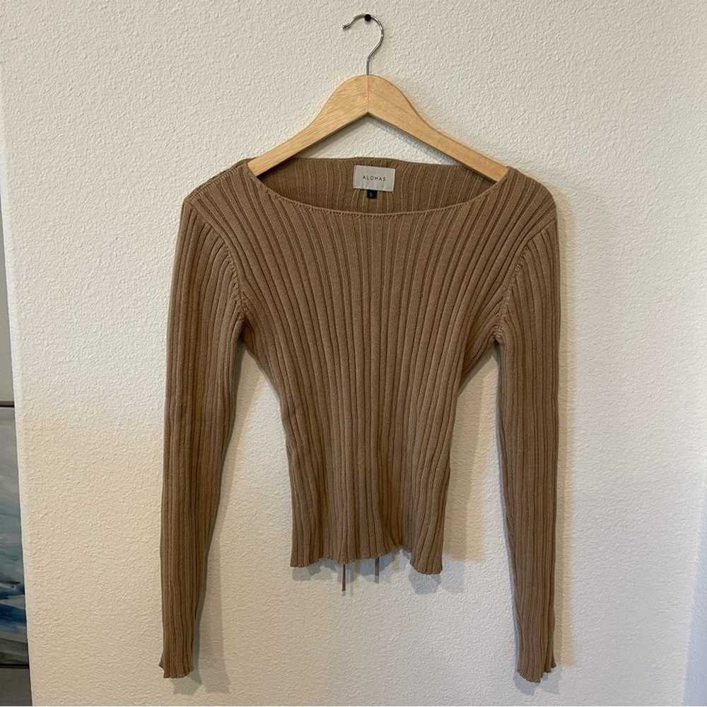 ALOHAS | Honest Brown Knit Open Back Top Size: sm… - image 2