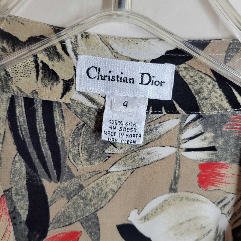 Christian Dior Vintage Designer Silk Button-up Bl… - image 5