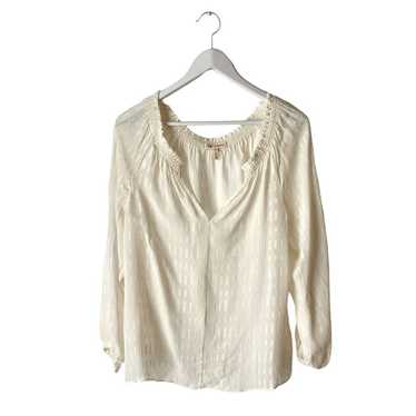 Rebecca Taylor Cream Silk Blouse Size 6 - image 1