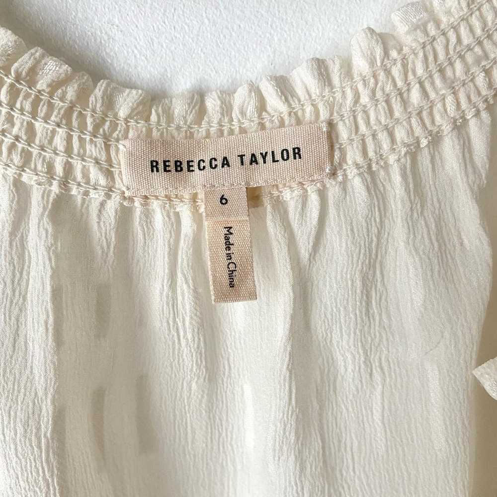 Rebecca Taylor Cream Silk Blouse Size 6 - image 4