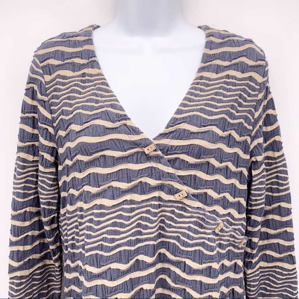 Tianello Paige Stripe Knit Asymmetric Tunic Top B… - image 2