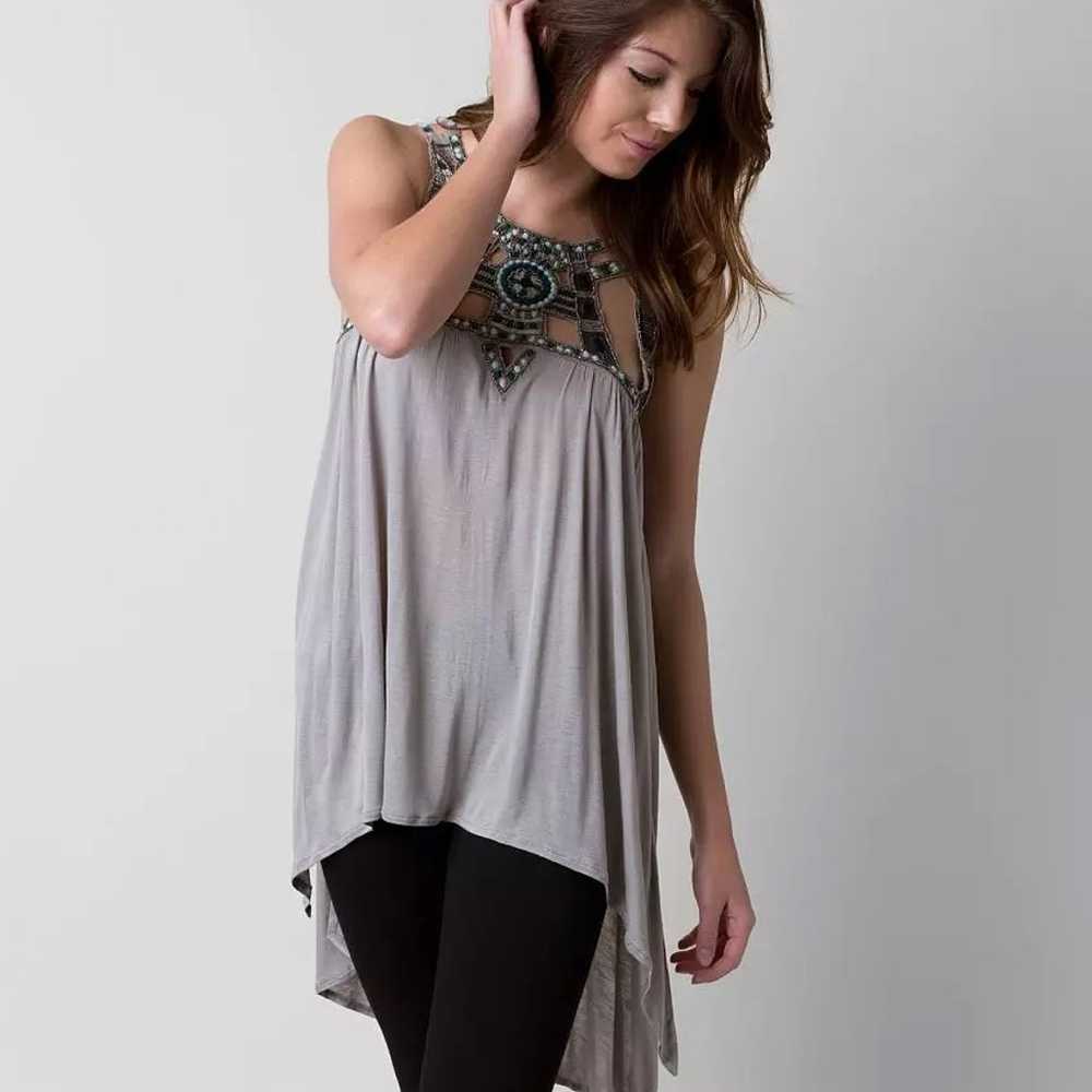 New Free People Quest Tank Top Tunic Split Sides … - image 2