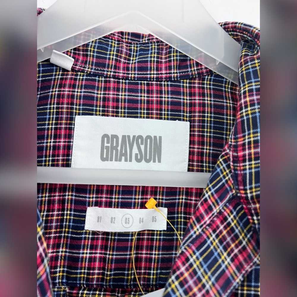 Grayson The Hero Button Shirt Top Black Red Plaid… - image 2