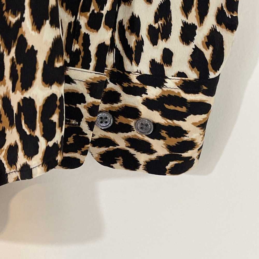 Equipment Signature Lux Silk Blouse Top Shirt Leo… - image 8