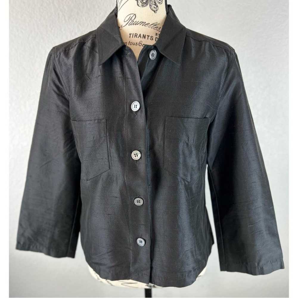 MaxMara Silk Blend Shirt Jacket Nubby Raw Texture… - image 1
