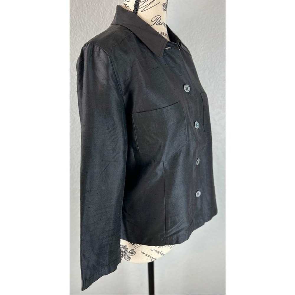 MaxMara Silk Blend Shirt Jacket Nubby Raw Texture… - image 2