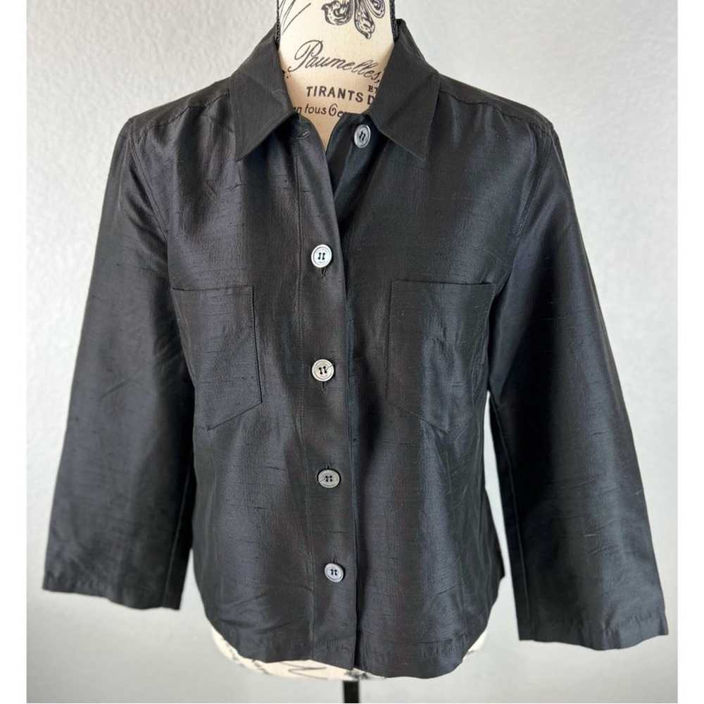 MaxMara Silk Blend Shirt Jacket Nubby Raw Texture… - image 3