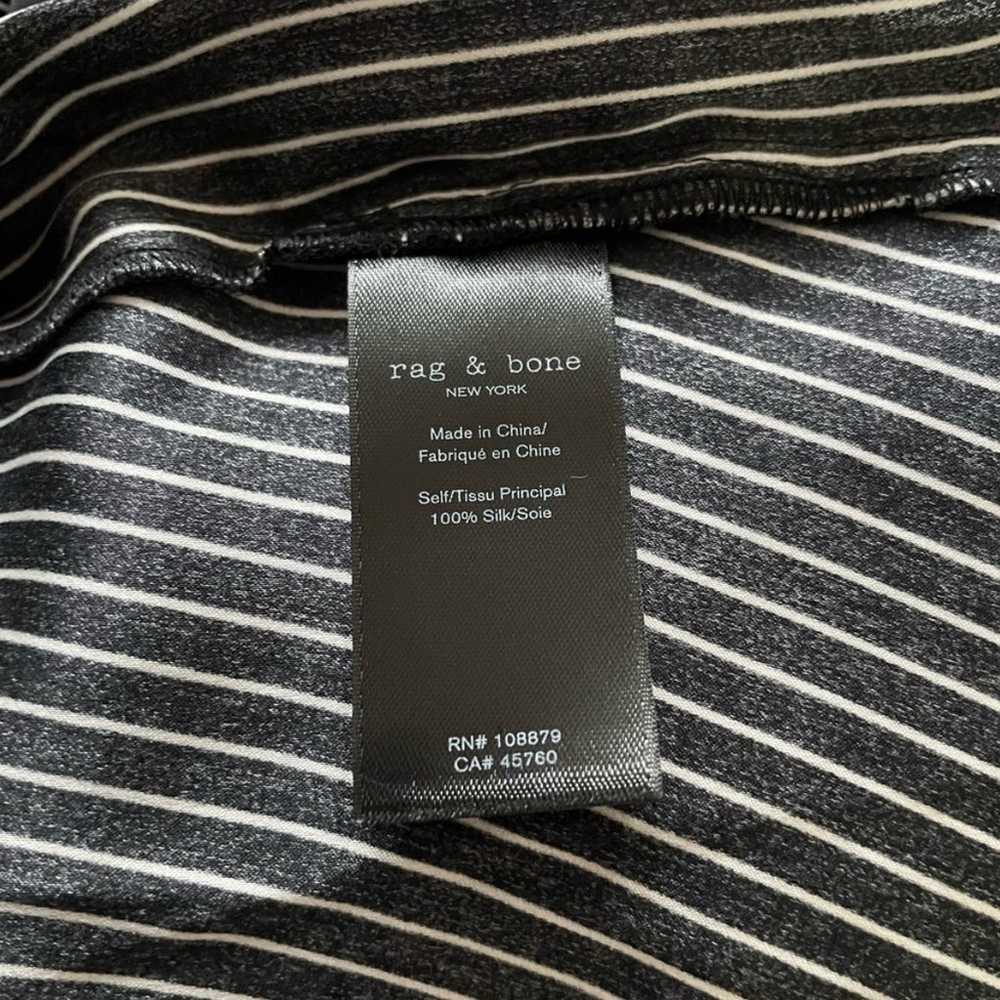 Rag & Bone Felix Popover Black White Striped Silk… - image 7
