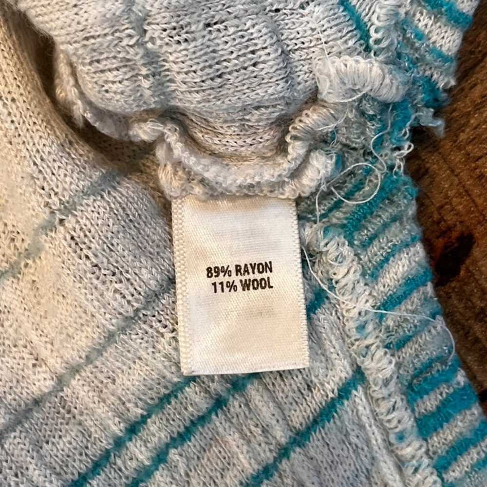 St. John Blue White Knit Sleeveless Top Medium Wo… - image 7