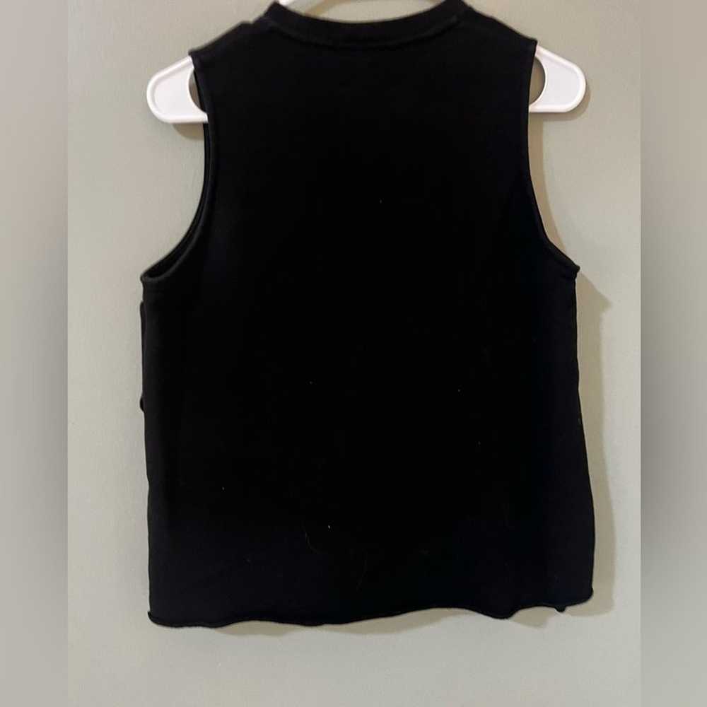 CARVEN black sleeves flowy black blouse ruffle de… - image 9