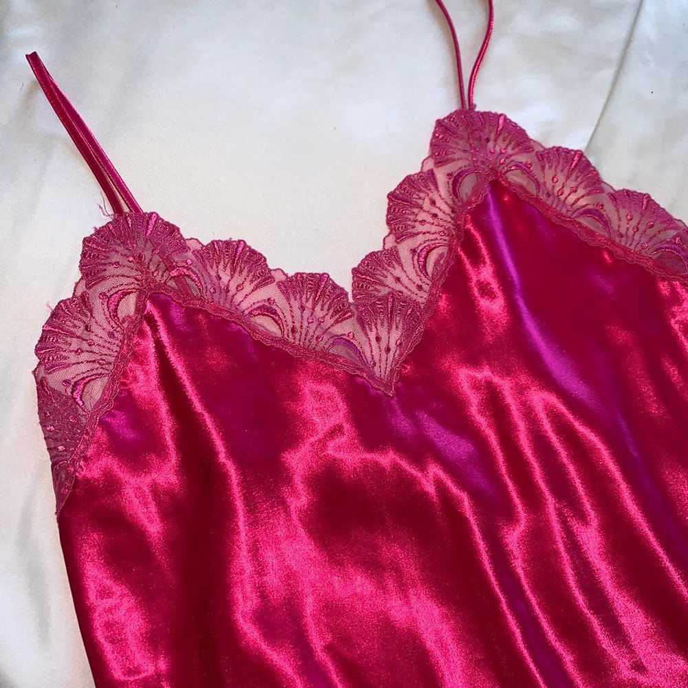 Vintage Victoria Secret Lace Bodysuit Silky Pink … - image 4