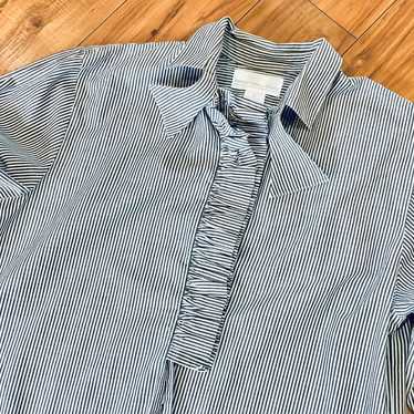 Preston York vintage tuxedo striped blouse shirt … - image 1