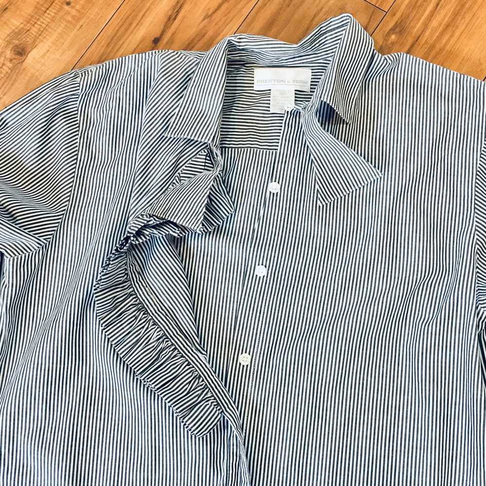 Preston York vintage tuxedo striped blouse shirt … - image 3