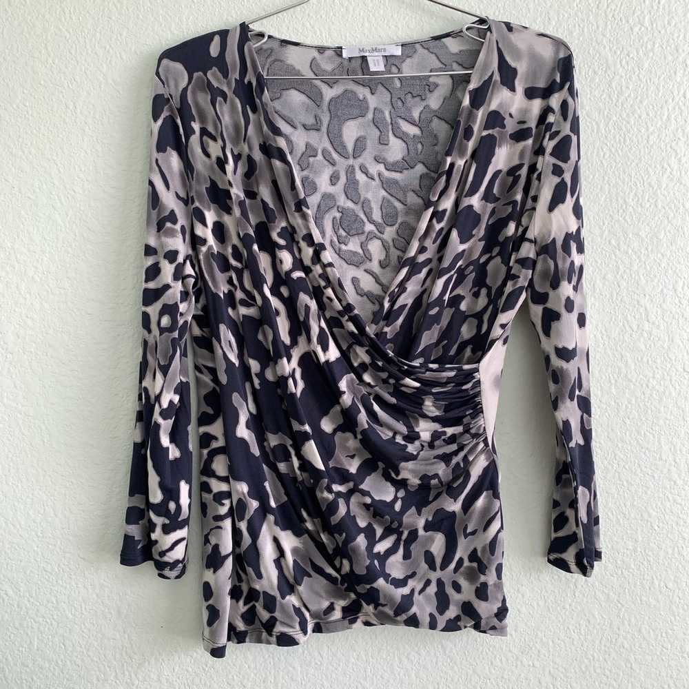 MAX MARA long sleeve abstract animal print blouse… - image 10
