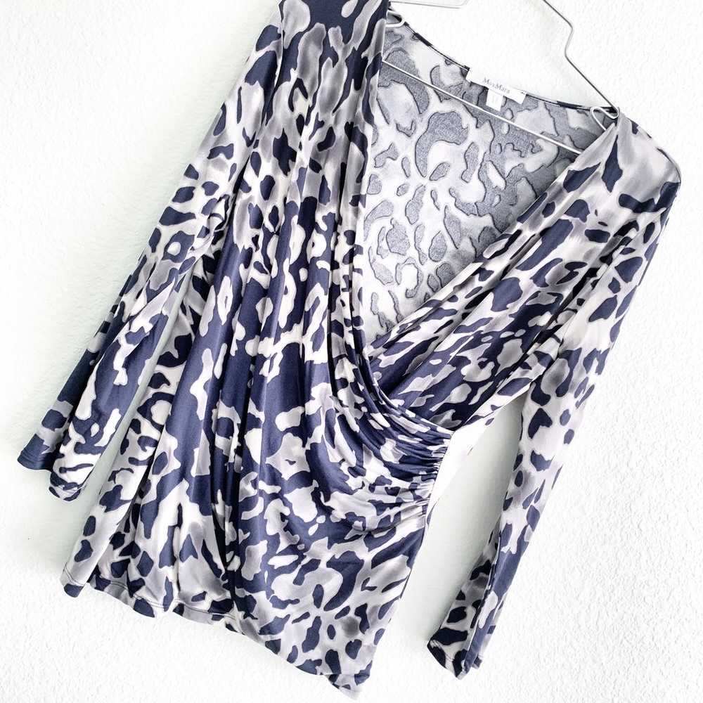 MAX MARA long sleeve abstract animal print blouse… - image 1