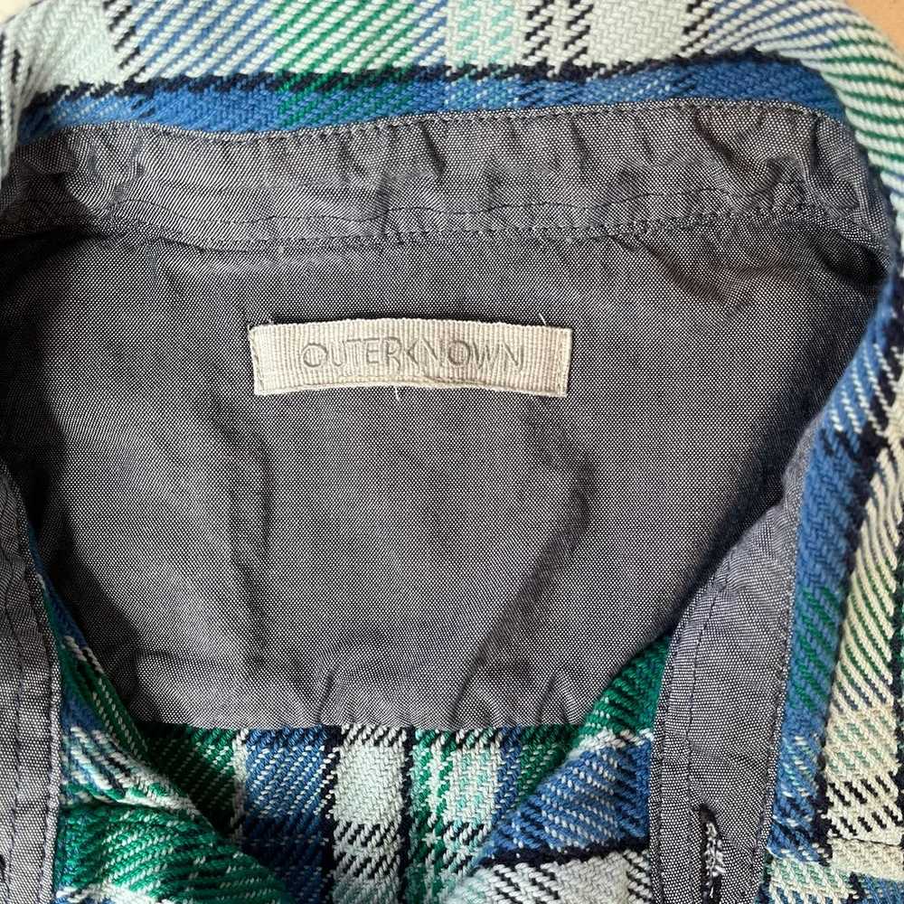 Outerknown Womens Size Large Blue Green Plaid Bla… - image 4