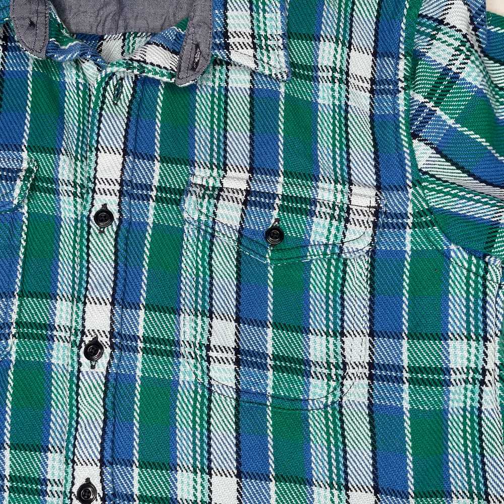Outerknown Womens Size Large Blue Green Plaid Bla… - image 5