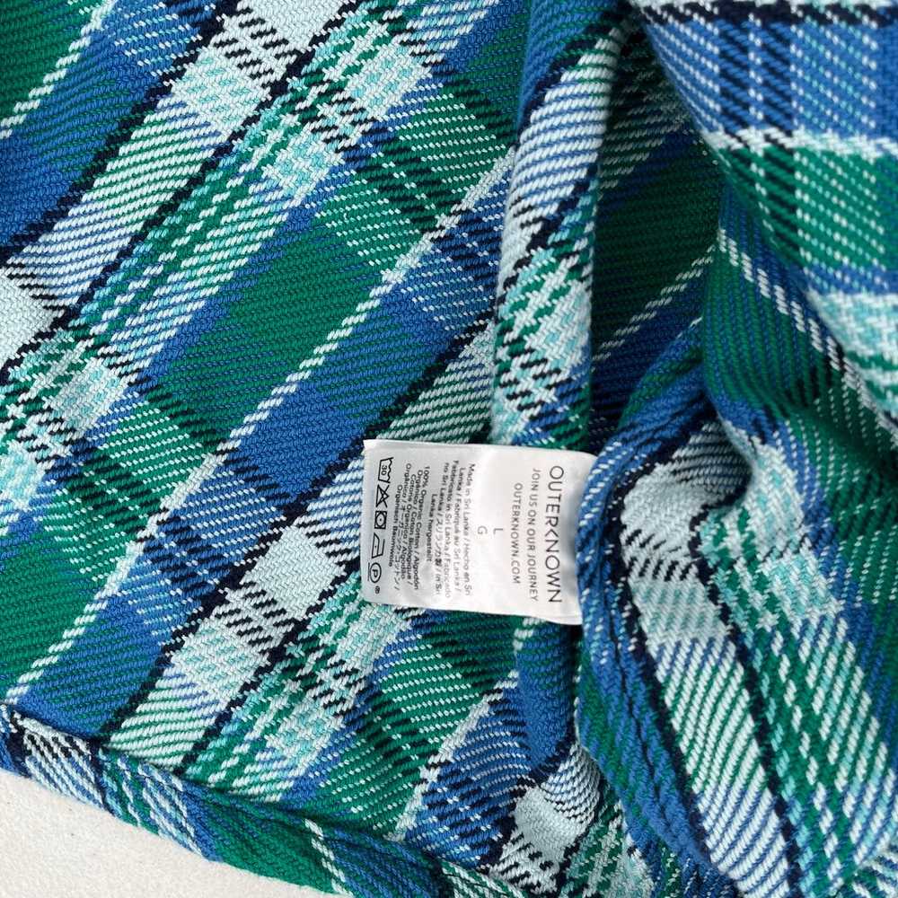Outerknown Womens Size Large Blue Green Plaid Bla… - image 6