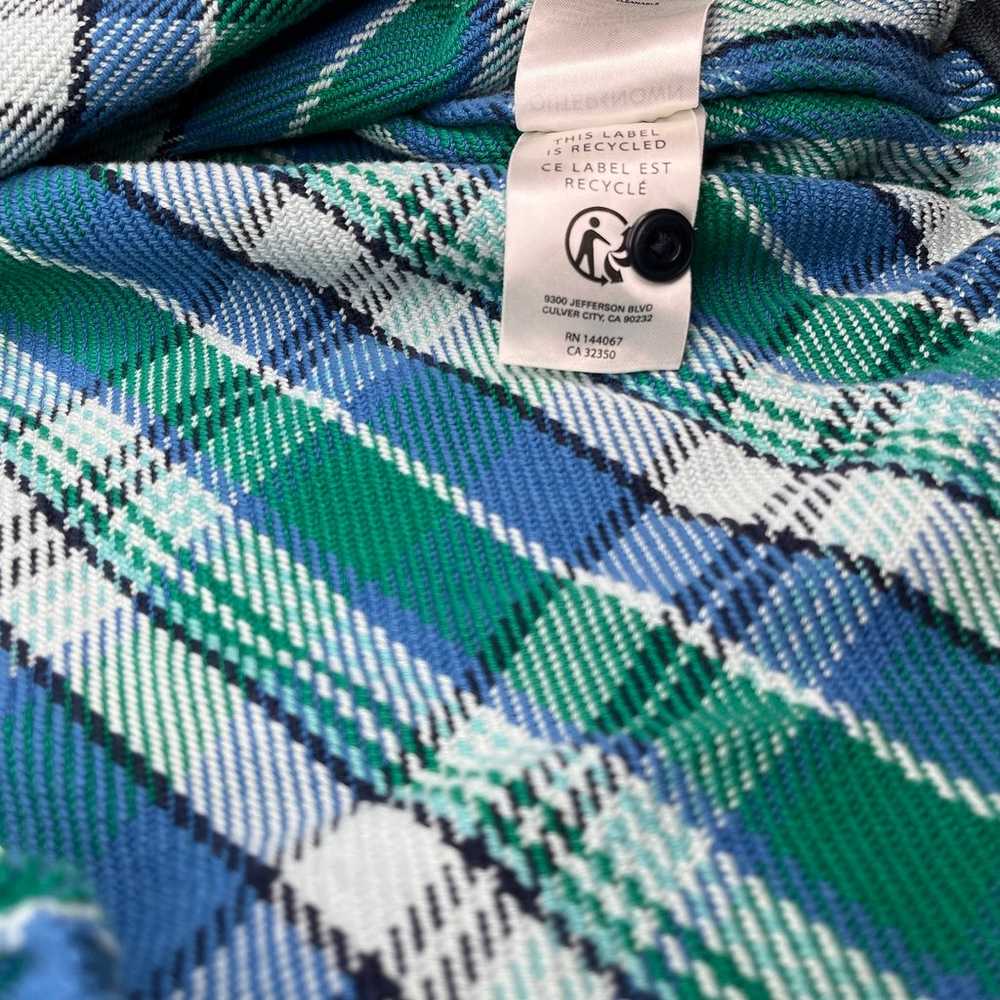 Outerknown Womens Size Large Blue Green Plaid Bla… - image 9