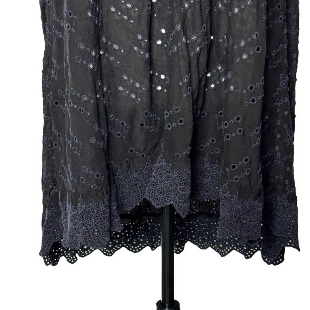 Johnny Was Embroidered Eyelet Tunic Black Size L - image 5