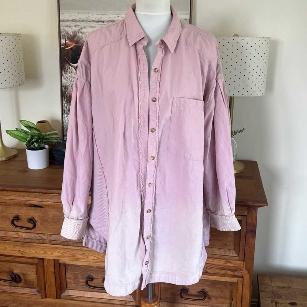 We the Free Pink Lilac Ombré Oversized Button Dow… - image 1