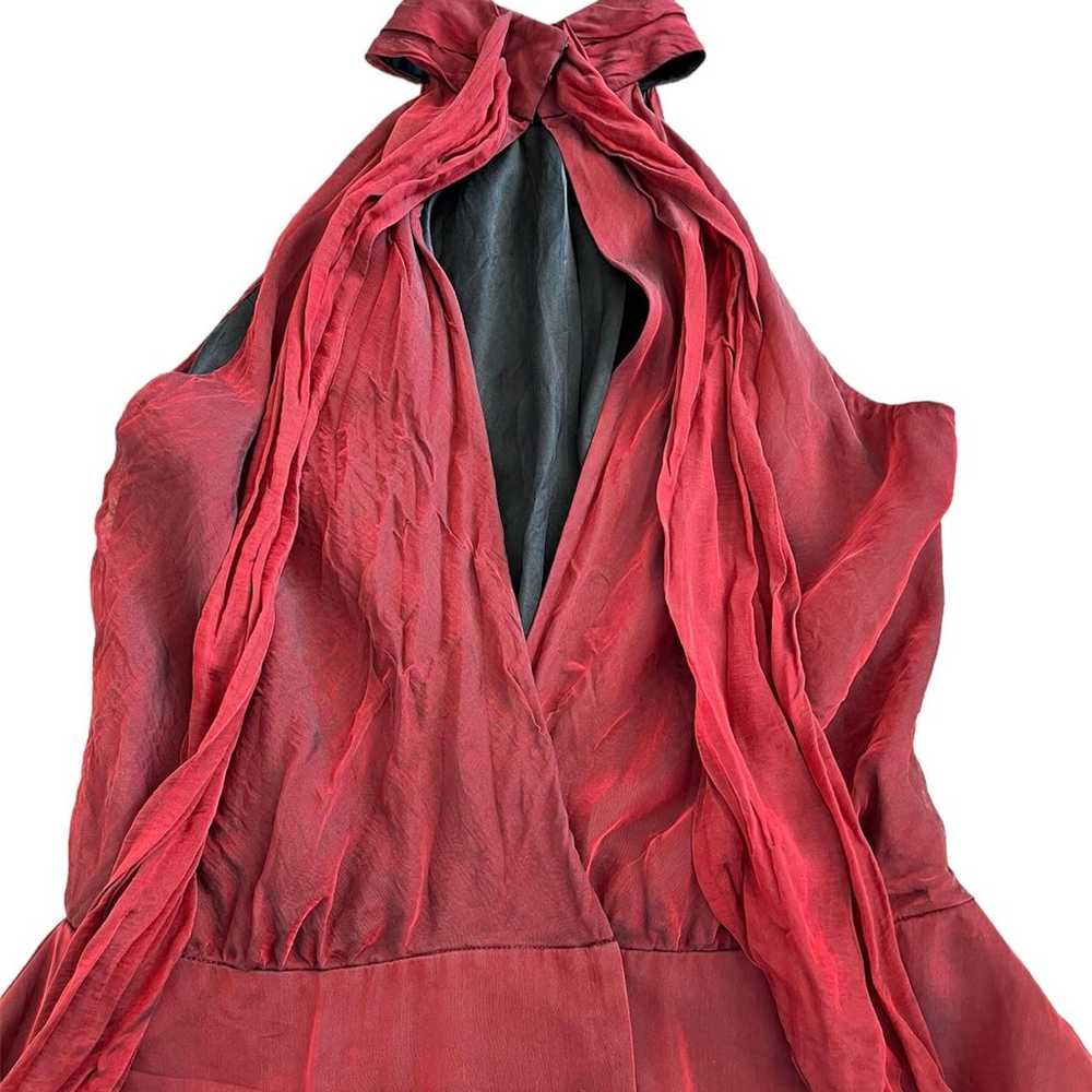 100% Silk Vintage Red Top - image 3