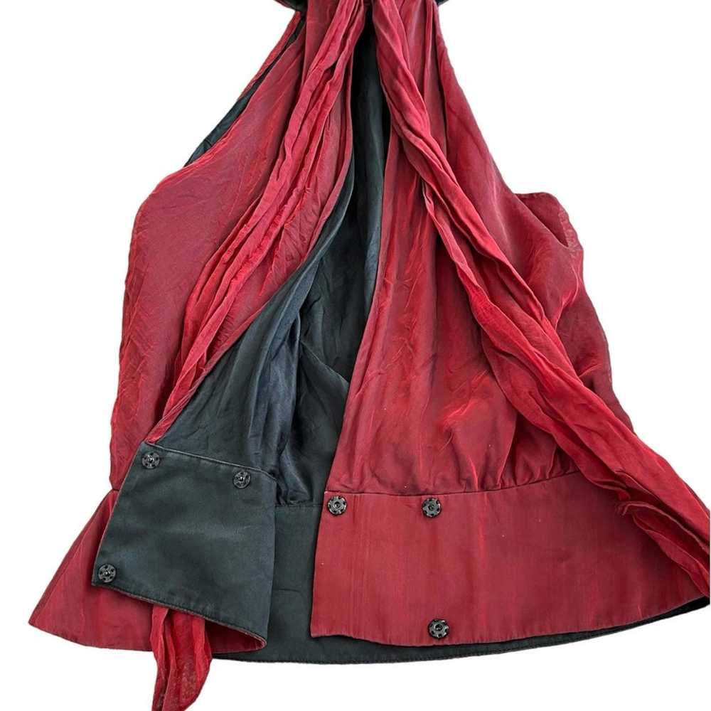 100% Silk Vintage Red Top - image 4