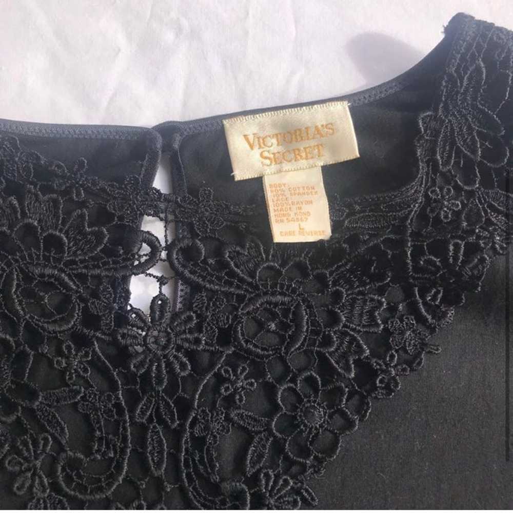 Vintage Y2K Victoria’s Secret black crochet bodys… - image 2