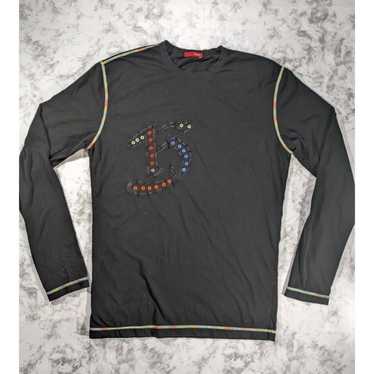 Bally Switzerland Designer L/S Shirt Black Colorf… - image 1