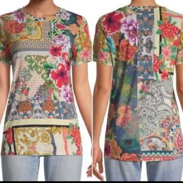 Johnny Was floral shortsleeves top large - image 1