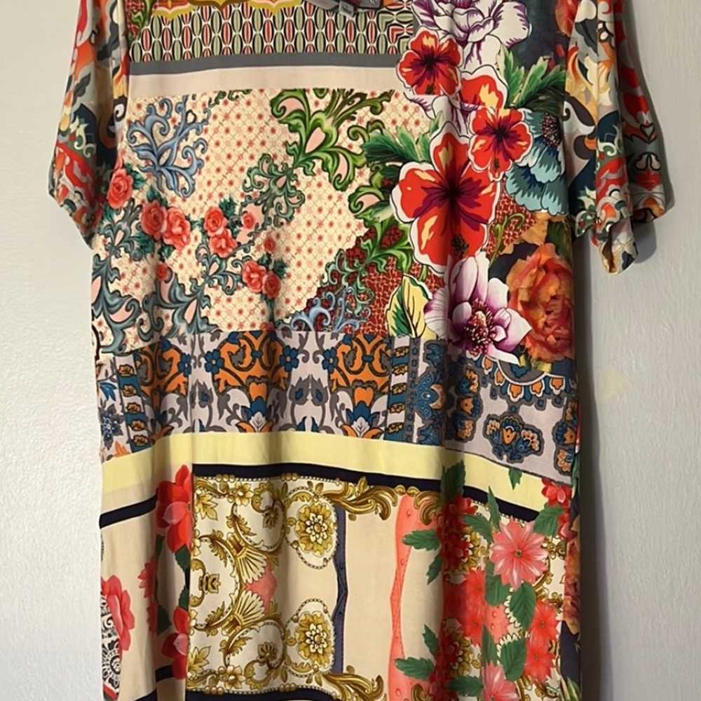 Johnny Was floral shortsleeves top large - image 6