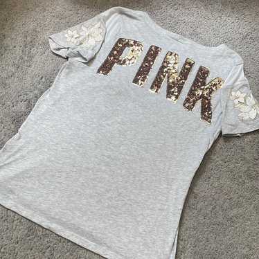 HTF VS PINK Floral Bling Tshirt