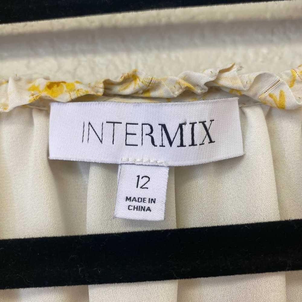 INTERMIX Maura Ruffled Floral Blouse Keyhole Tie … - image 5