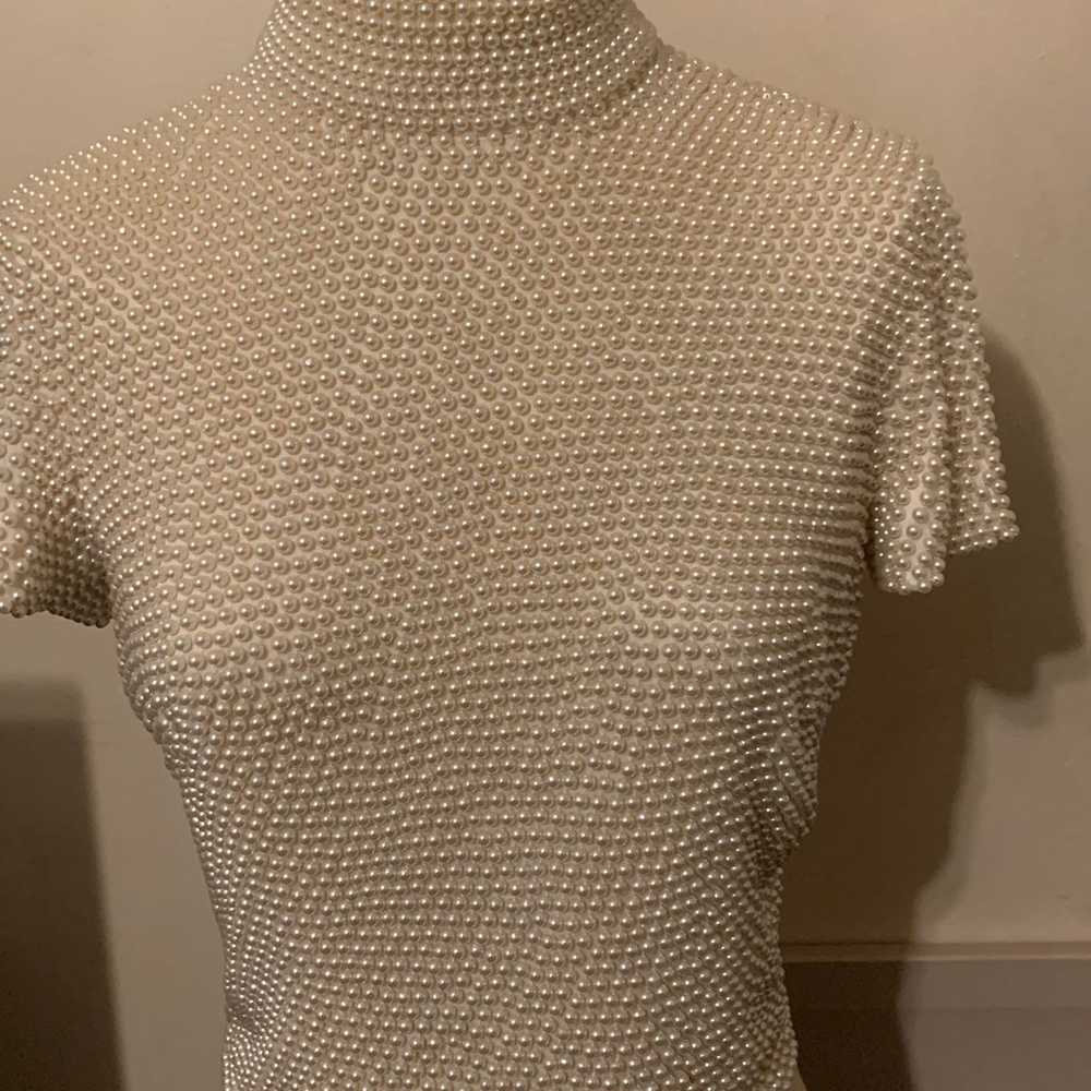 Vintage All Pearl  Short Sleeve Blouse - image 1