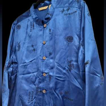 French Laundry Silk Blue Button Down