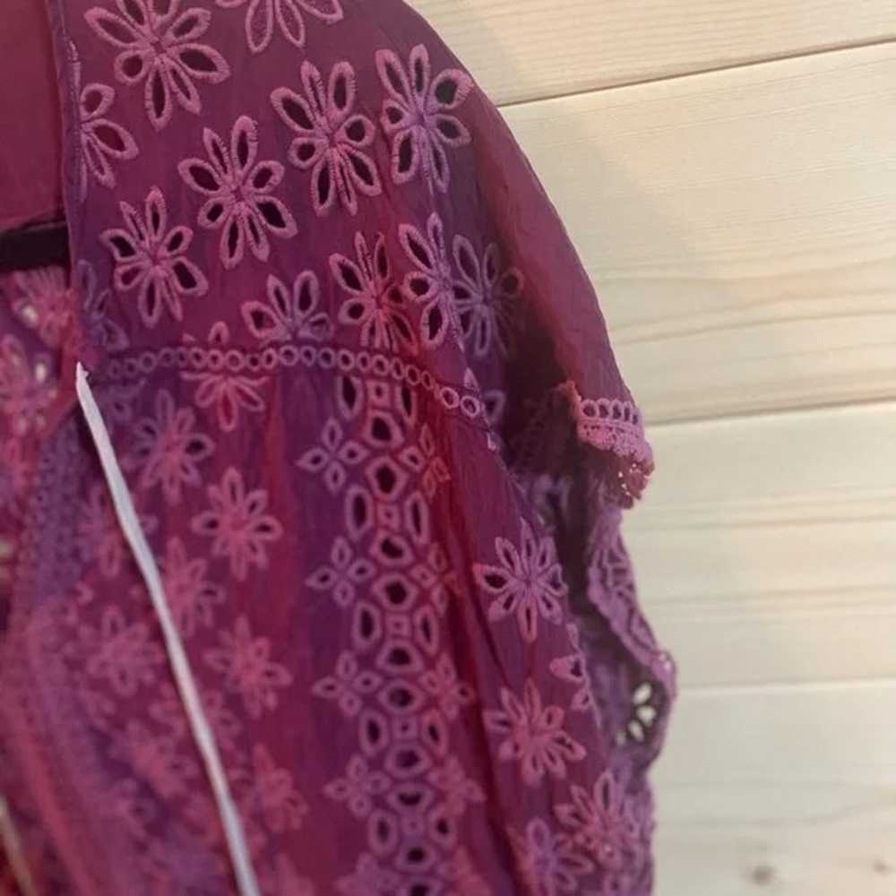 Johnny Was purple Leith bohemian eyelet top - image 7